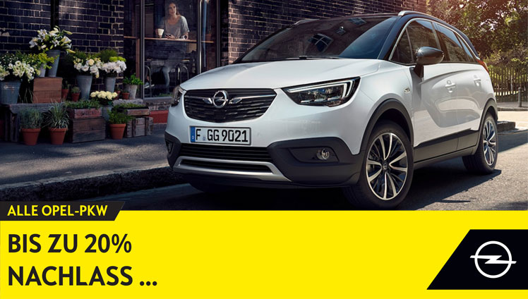 Alle Opel-PKW bis zu 20% Nachlass